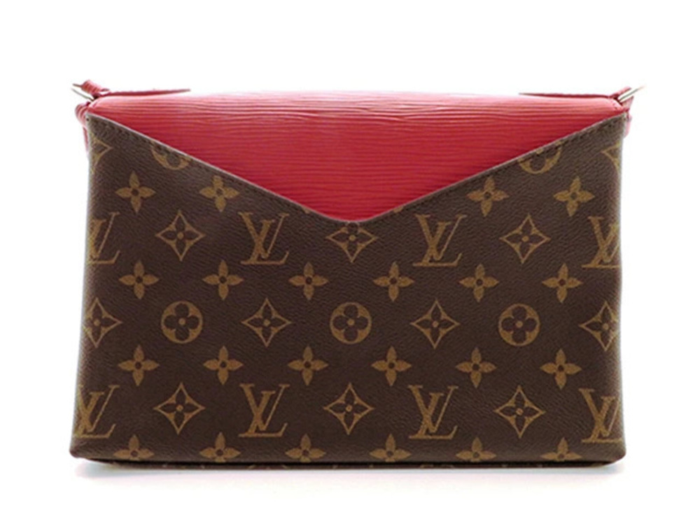LOUIS VUITTON Pallas Clutch Pouch Clutch handle Monogram Cerise Red